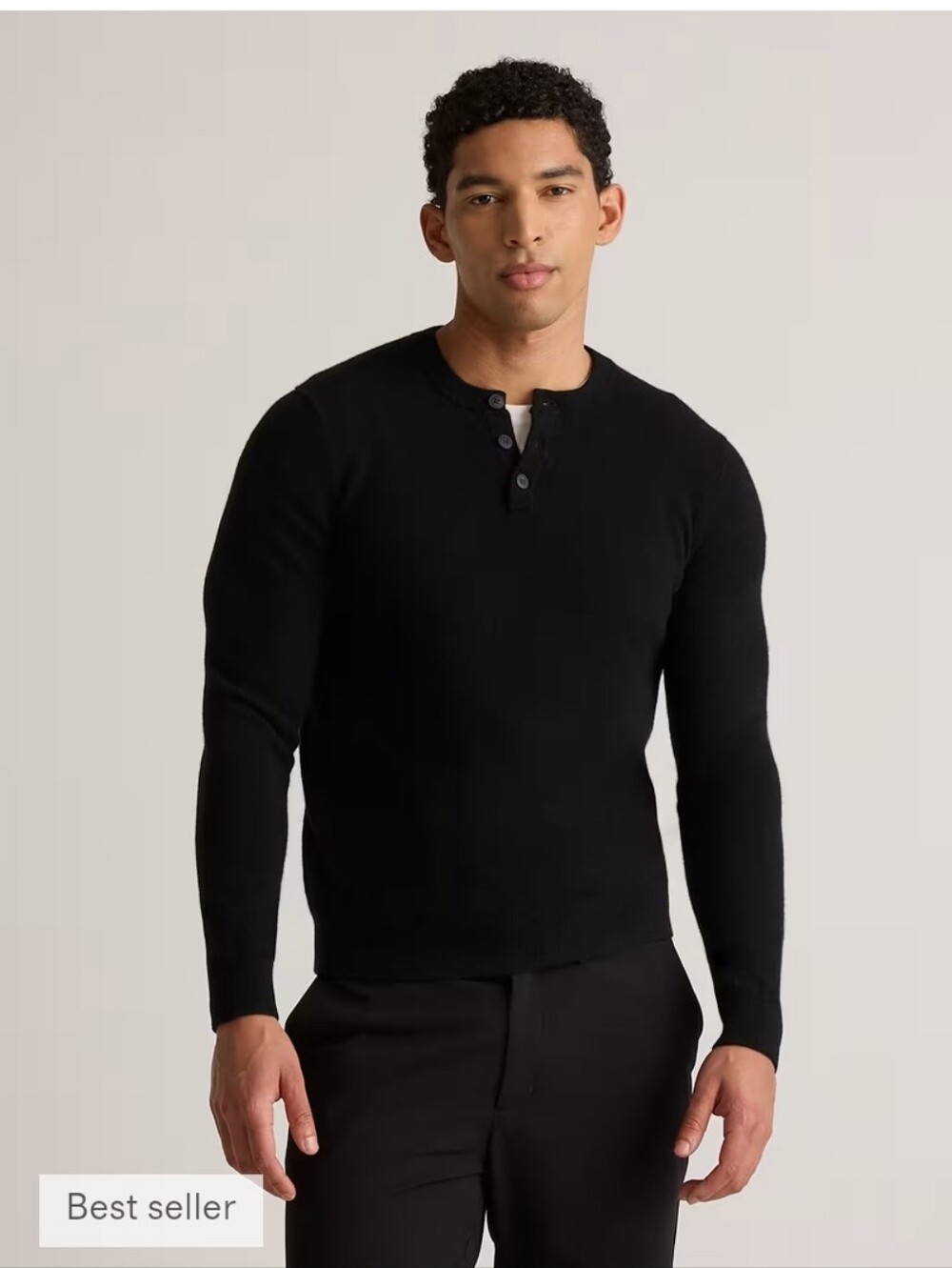 QUINCE cashmere Henley Sweater